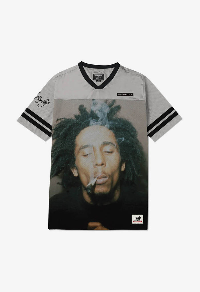 Primitive x Bob Marley Kaya Grey Mesh Football Jersey