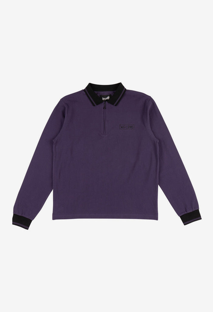 Long sleeve classic pique polo  Contrast collar and sleeve ribbing with tipping stripe